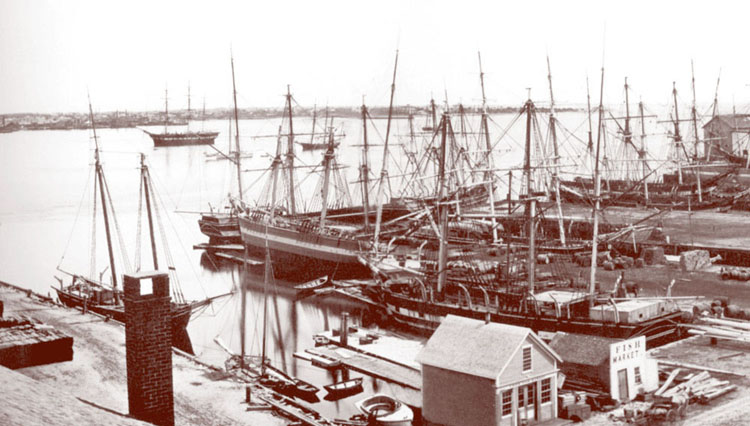 New Bedford old harbor, 19th century